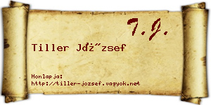 Tiller József névjegykártya
